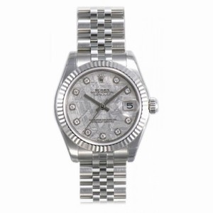Rolex Datejust Meteorite Diamond Dial Jubilee Bracelet 18k White Gold Fluted Bezel Unisex Watch 178274MTDJ