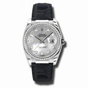 Rolex Datejust Mother of Pearl Dial Automatic Leather  Ladies Watch 116189MDL