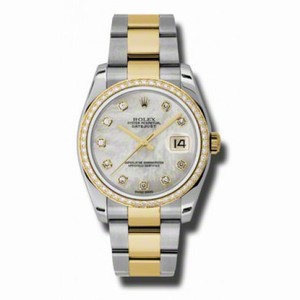Rolex Datejust Mother of Pearl Dial Automatic Stainless Steel and 18kt Yellow Gold Ladies Watch 116243MDO
