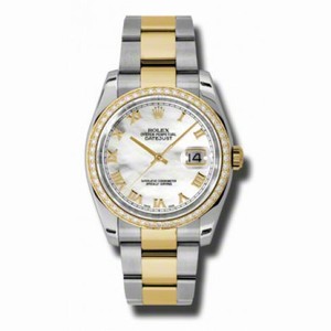 Rolex Datejust Mother of Pearl Dial Automatic  Stainless Steel and 18kt Yellow Gold Ladies Watch 116243MRO