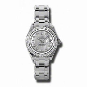 Rolex Datejust Mother of Pearl Dial Diamond 18K White Gold Ladies Watch 80339MDPM
