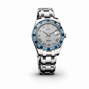 Rolex Datejust Pearlmaster Diamond Pave 18kt White Gold Ladies Watch 81349CRRPM