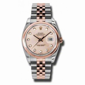 Rolex Datejust Pink Champagne Dial Automatic Stainless Steel With 18kt Pink Gold Men's Watch 116201CDJ