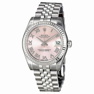Rolex Datejust Pink Dial Automatic 18kt White Gold Bezel Stainless Steel Watch 178274