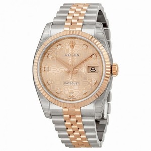 Rolex Datejust Pink Jubilee Diamond Dial Fluted 18kt Rose Gold Bezel Jubilee Bracelet Men's Watch 116231PJDJ