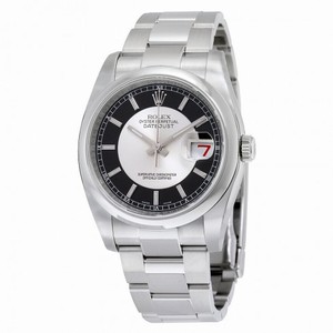 Rolex Datejust Silver/Black Dial Automatic Stainless Steel Men's Watch 116200SBKSO