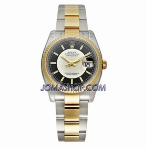 Rolex Datejust Silver Center Black Index Dial Oyster Bracelet Two Tone Men's Watch 116233BKSSO