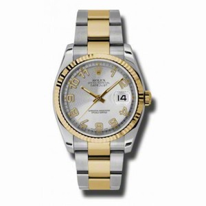 Rolex Datejust Silver Concentric  Dial Automatic  Stainless Steel and 18kt Yellow Gold Men's Watch 116233SCAO