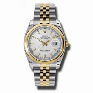 Rolex Datejust Silver Dial Automatic  Stainless Steel and 18K Yellow Gold Men's Watch 116203SSJ