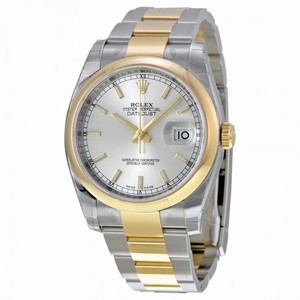 Rolex Datejust Silver Dial Automatic  Stainless Steel and 18K Yellow Gold Men's Watch 116203SSO
