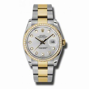 Rolex Datejust Silver Dial Automatic  Stainless Steel and 18kt Yellow Gold Ladies Watch 116243SDO