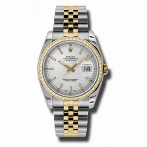 Rolex Datejust Silver Dial Automatic  Stainless Steel and 18kt Yellow Gold Ladies Watch 116243SSJ