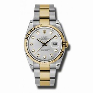 Rolex Datejust Silver Dial Automatic Stainless Steel and 18kt Yellow Gold Men's Watch 116233SDO