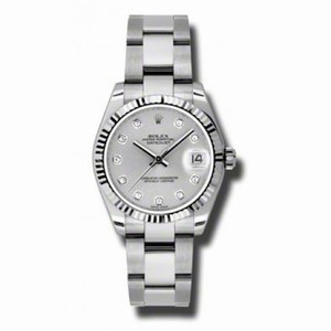 Rolex Datejust Silver Dial Automatic White Gold Bezel Steel Ladies Watch 178274SDO