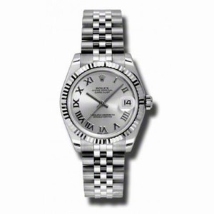 Rolex Datejust Silver Dial Automatic White Gold Bezel Steel Ladies Watch 178274SRJ