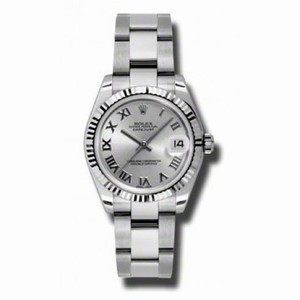 Rolex Datejust Silver Dial Automatic White Gold Bezel Steel Ladies Watch 178274SRO