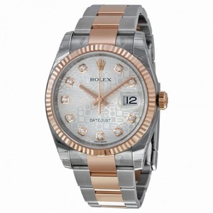Rolex Datejust Silver Dial Stainless Steel 18kt Pink Gold Men's Watch 116231SJDO