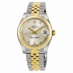 Rolex Datejust Silver Dial Stainless Steel and 18kt Yellow Gold Ladies Watch 178243SDJ