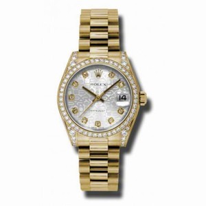 Rolex Datejust Lady 31 Silver Jubilee Dial 18K Yellow Gold President Automatic Ladies Watch 178158SJDP