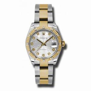 Rolex Datejust Silver Jubilee Dial Automatic Stainless Steel and 18kt Yellow Gold Ladies Watch 178313SJDO