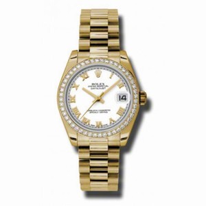 Rolex Lady-Datejust 31 White Dial 18K Yellow Gold President Automatic Ladies Watch 178288WRP