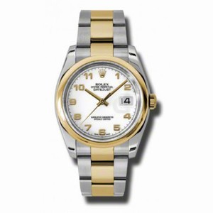 Rolex Datejust White  Dial Automatic  Stainless Steel and 18K Yellow Gold Men's Watch 116203WAO