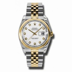 Rolex Datejust White  Dial Automatic  Stainless Steel and 18K Yellow Gold Men's Watch 116203WDJ