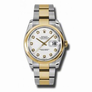 Rolex Datejust White  Dial Automatic  Stainless Steel and 18K Yellow Gold Men's Watch 116203WDO
