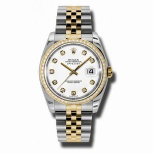 Rolex Datejust White  Dial Automatic  Stainless Steel and 18kt Yellow Gold Ladies Watch 116243WDJ