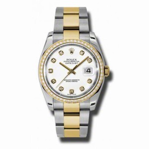 Rolex Datejust White Dial Automatic Stainless Steel and 18kt Yellow Gold Ladies Watch 116243WDO