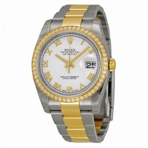 Rolex Datejust White  Dial Automatic Stainless Steel and 18kt Yellow Gold Ladies Watch 116243WRO
