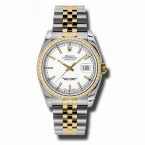 Rolex Datejust White  Dial Automatic  Stainless Steel and 18kt Yellow Gold Ladies Watch 116243WSJ