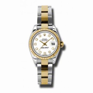 Rolex Datejust White Dial Automatic Stainless Steel and 18kt Yellow Gold Ladies Watch 179173WDO