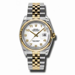 Rolex Datejust White  Dial Automatic  Stainless Steel and 18kt Yellow Gold Men's Watch 116233WAJ