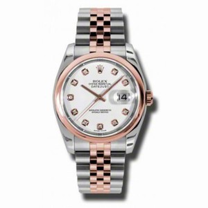 Rolex Datejust White Dial Automatic Stainless Steel with 18kt Pink Gold Men's Watch 116201WDJ