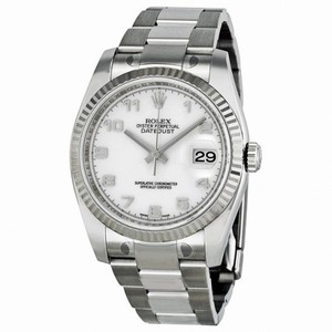 Rolex Datejust White  Dial Automatic White Gold Bezel Steel Ladies Watch 116234WAO