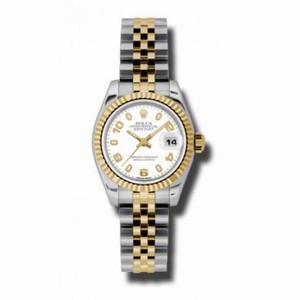 Rolex Datejust White Dial Steel and Yellow Gold Ladies Watch 179173WASJ