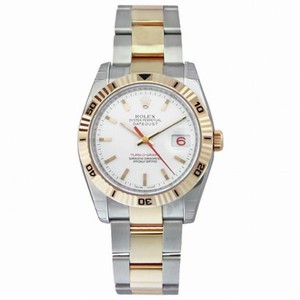 Rolex Datejust White Index Dial 18k Rose Gold Turn-o-Graph Bezel Oyster Bracelet Men's Watch 116261WSO