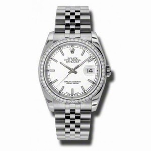 Rolex Datejust White Stick Dial 18k White Gold Diamond Bezel Jubilee Bracelet Men's Watch 116244WSJ