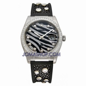 Rolex Datejust Zebra Stripe Diamond Dial Mens Watch 116189BBR