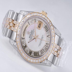 Rolex Day-Date 116233 White Dial Silver 18k Gold Strap Watch