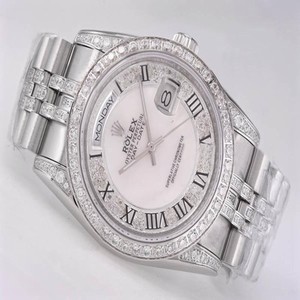 Rolex Day-Date 116244 Stainless Steel Case White Dial 36mm Watch