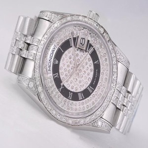 Rolex Day-Date 118209 Silver Stainless Steel Strap Round Watch