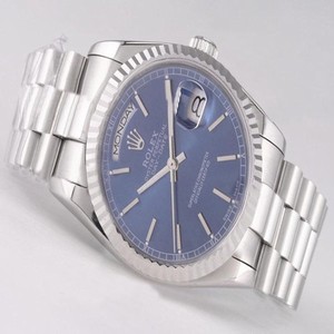 Rolex Day-Date 118209 Stainless Steel Bezel Silver Stainless Steel Strap Mens Watch