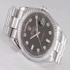 Rolex Day-Date 118239 36mm Black Dial Stainless Steel Case Watch