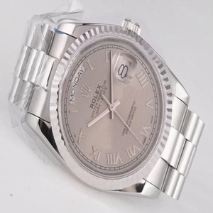 Rolex Day-Date 118239 36mm Silver Stainless Steel Strap Mens Watch