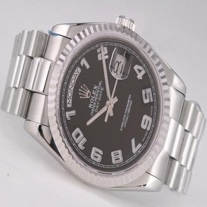 Rolex Day-Date 118239 Black Dial Stainless Steel Case Round Watch