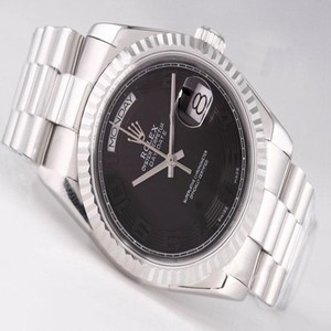 Rolex Day-Date 118239 Silver Stainless Steel Strap Mens Round Watch