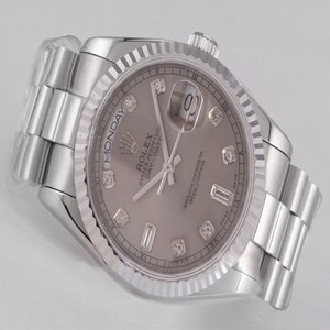 Rolex Day-Date 118239 Stainless Steel Bezel Automatic Brown Dial Watch