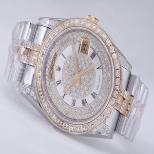 Rolex Day-Date 118389 Stainless Steel Case Diamond Dial 36mm Watch